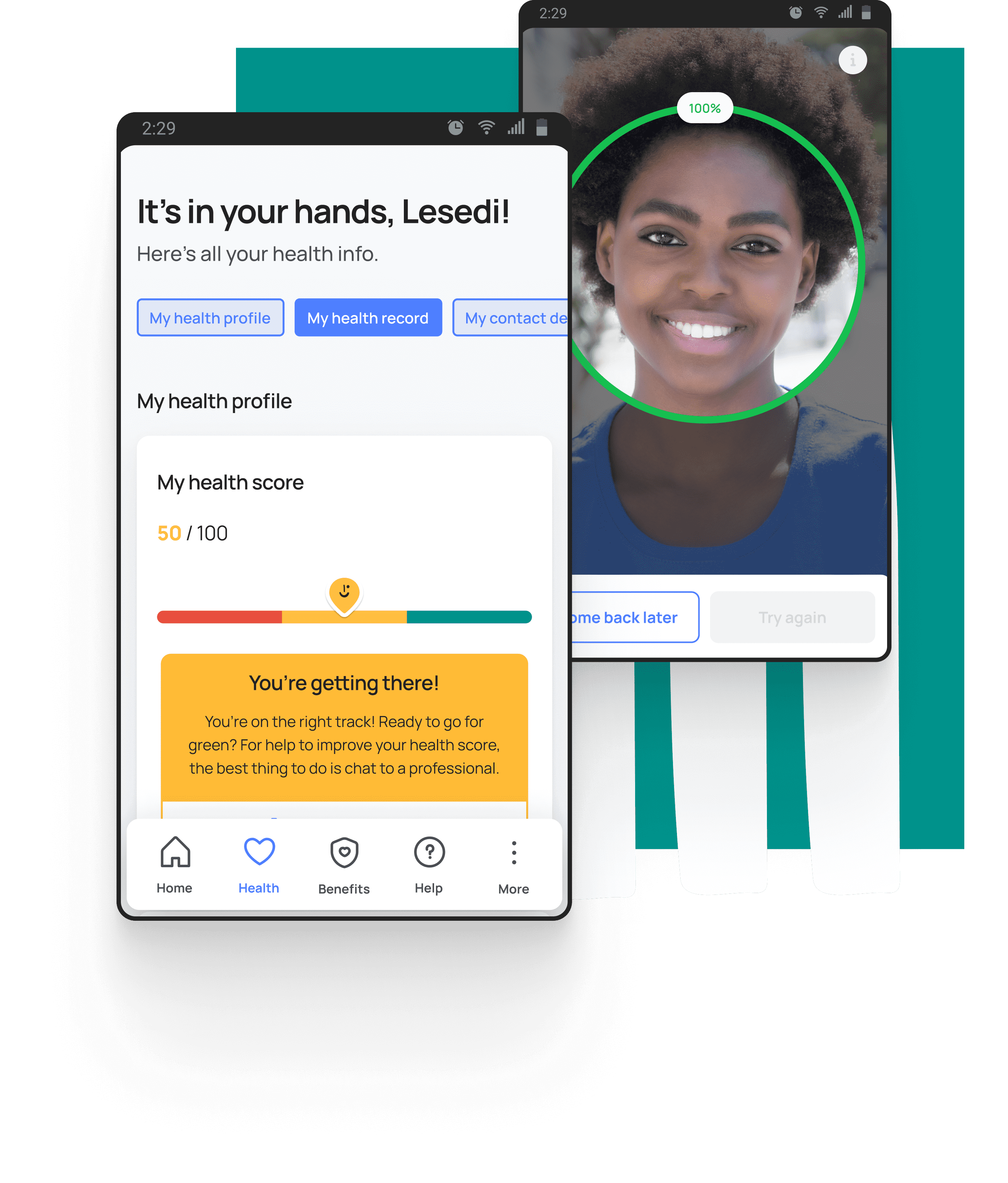 Free AI-powered health scan feature in Unu Health app.