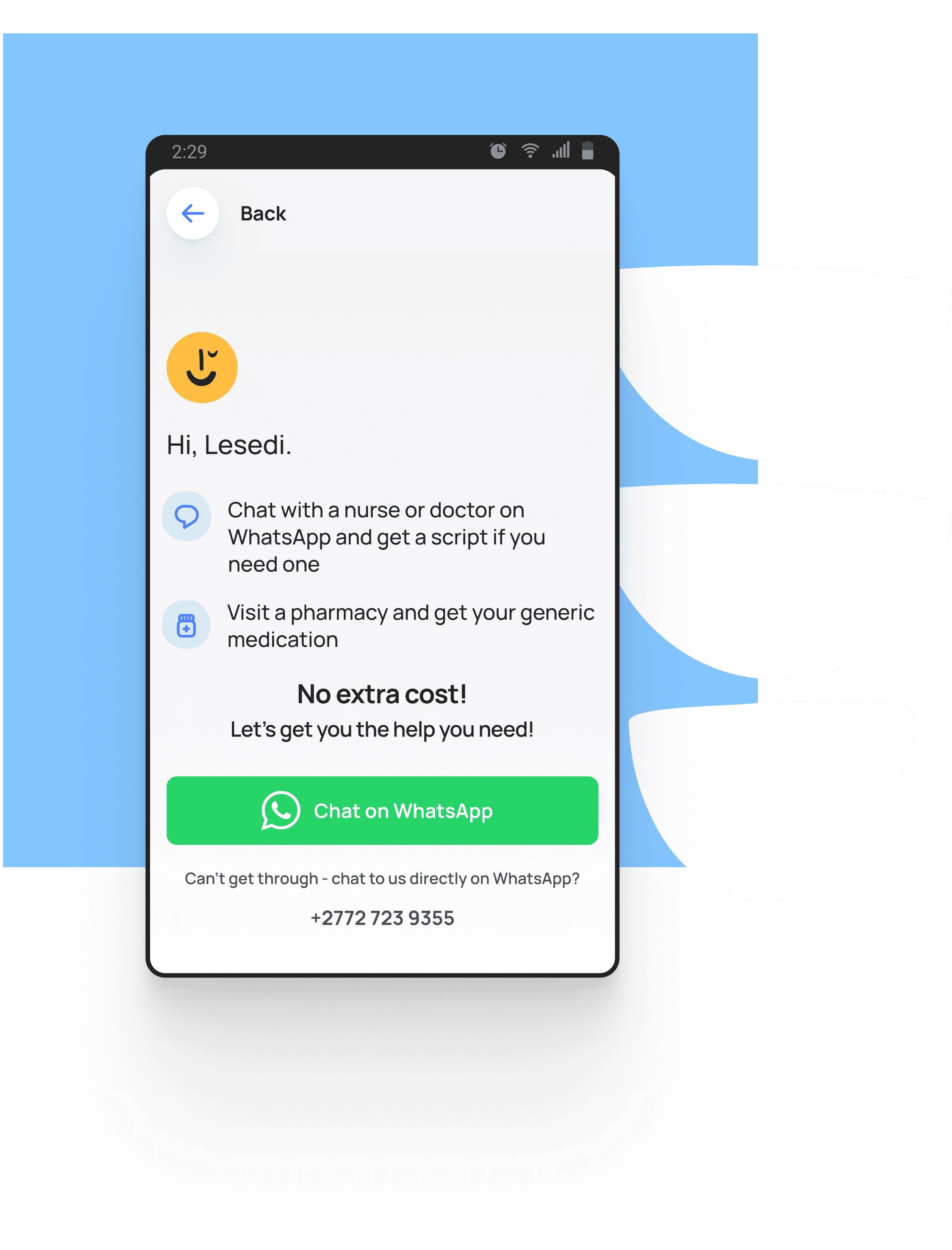 Unu Health app with access to over 3 500 private GPs, 8 000 healthcare providers, and 3 500 pharmacies through WhatsApp