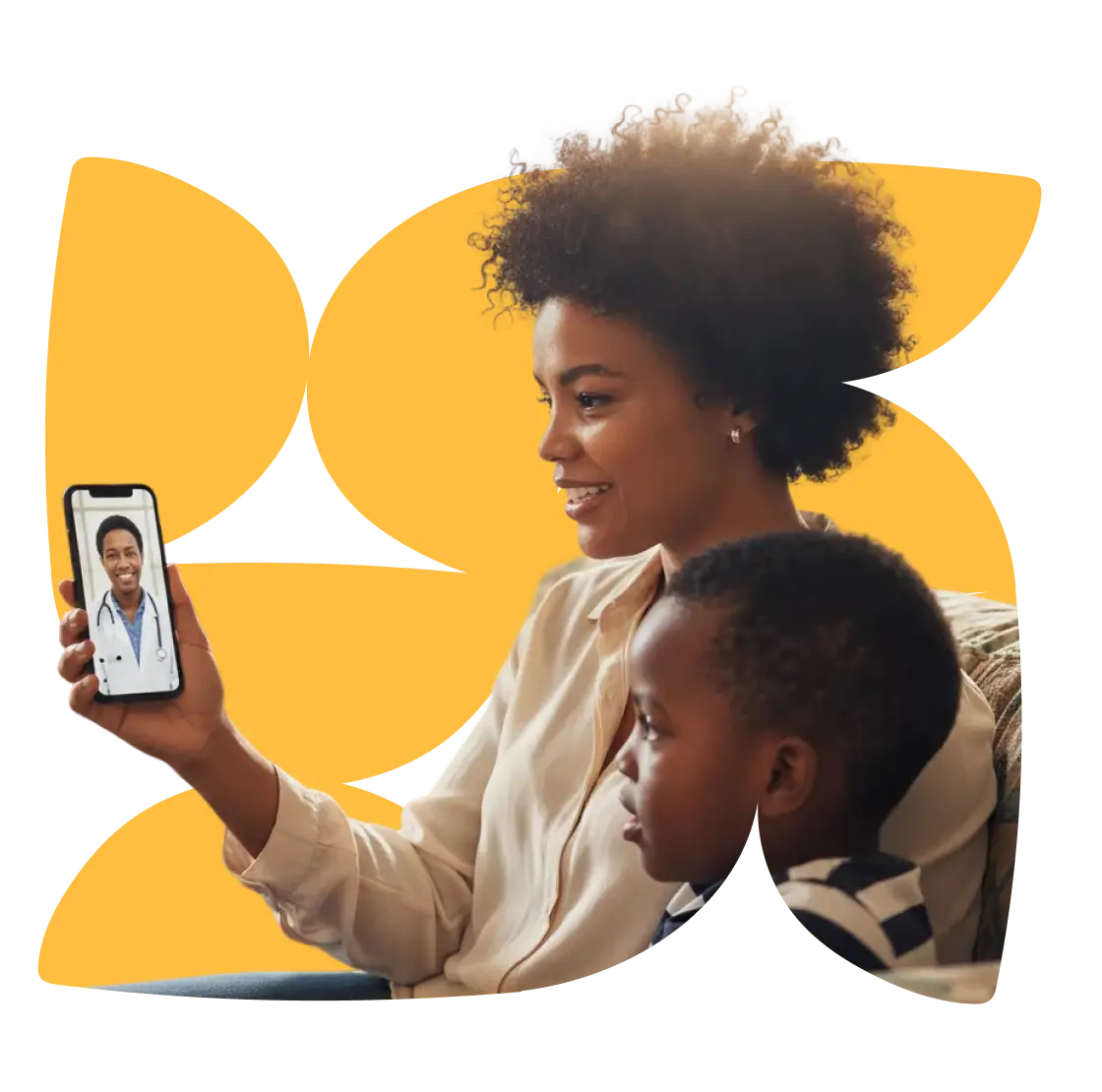 Mom with son on call to GP