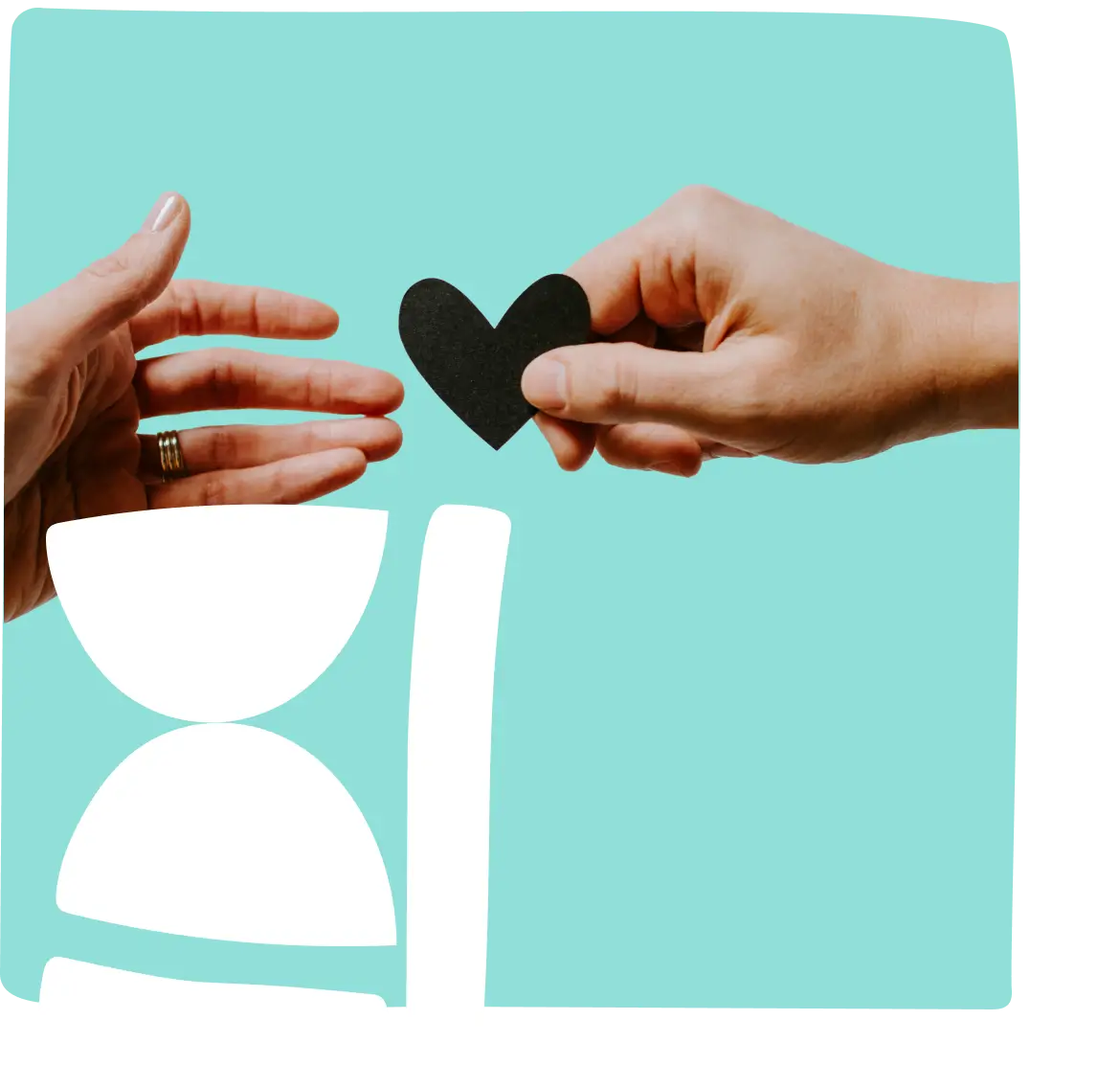Handing over a heart to another person