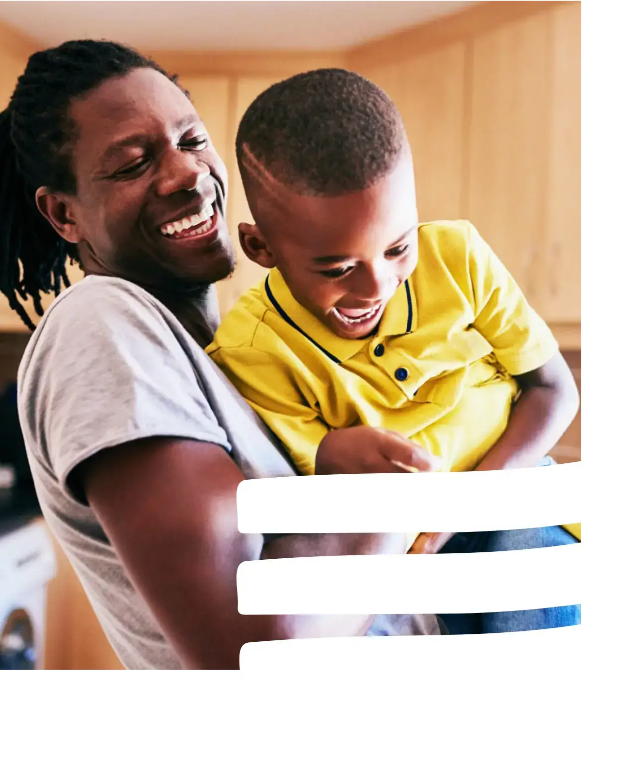 Father and son sharing a laugh.
