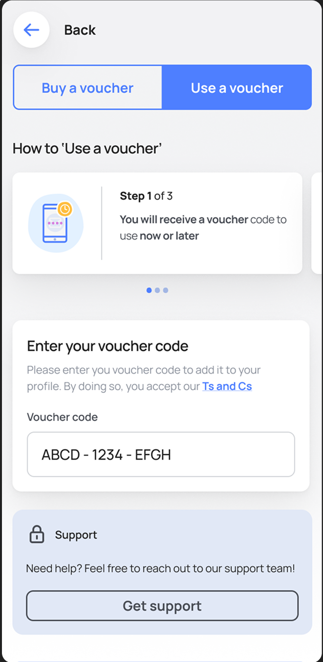 CareCard redeem step 3